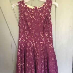 City Studio maroon lace dress